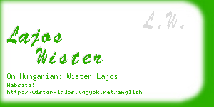 lajos wister business card